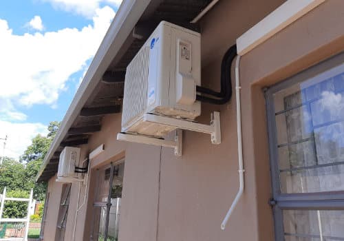 Airconditioner mounted on outside wall
